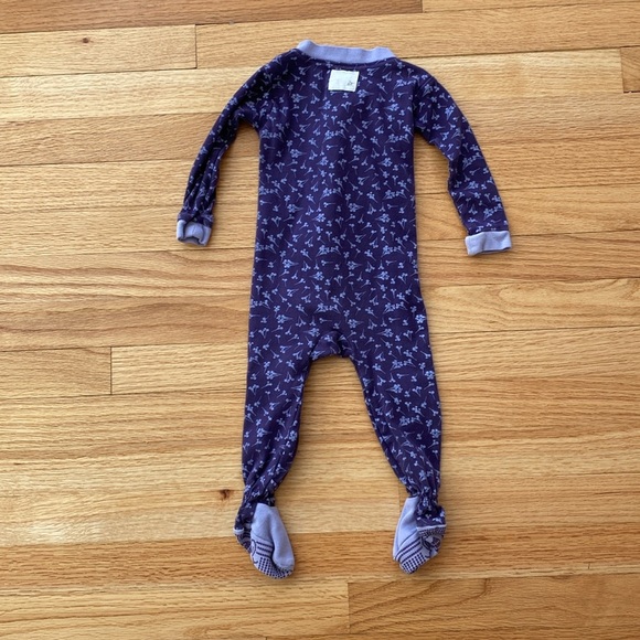 Burt’s Bees Baby‎ 12M Sleeper Footed Pajama Size 12M Purple Floral Sleeper - Picture 4 of 6